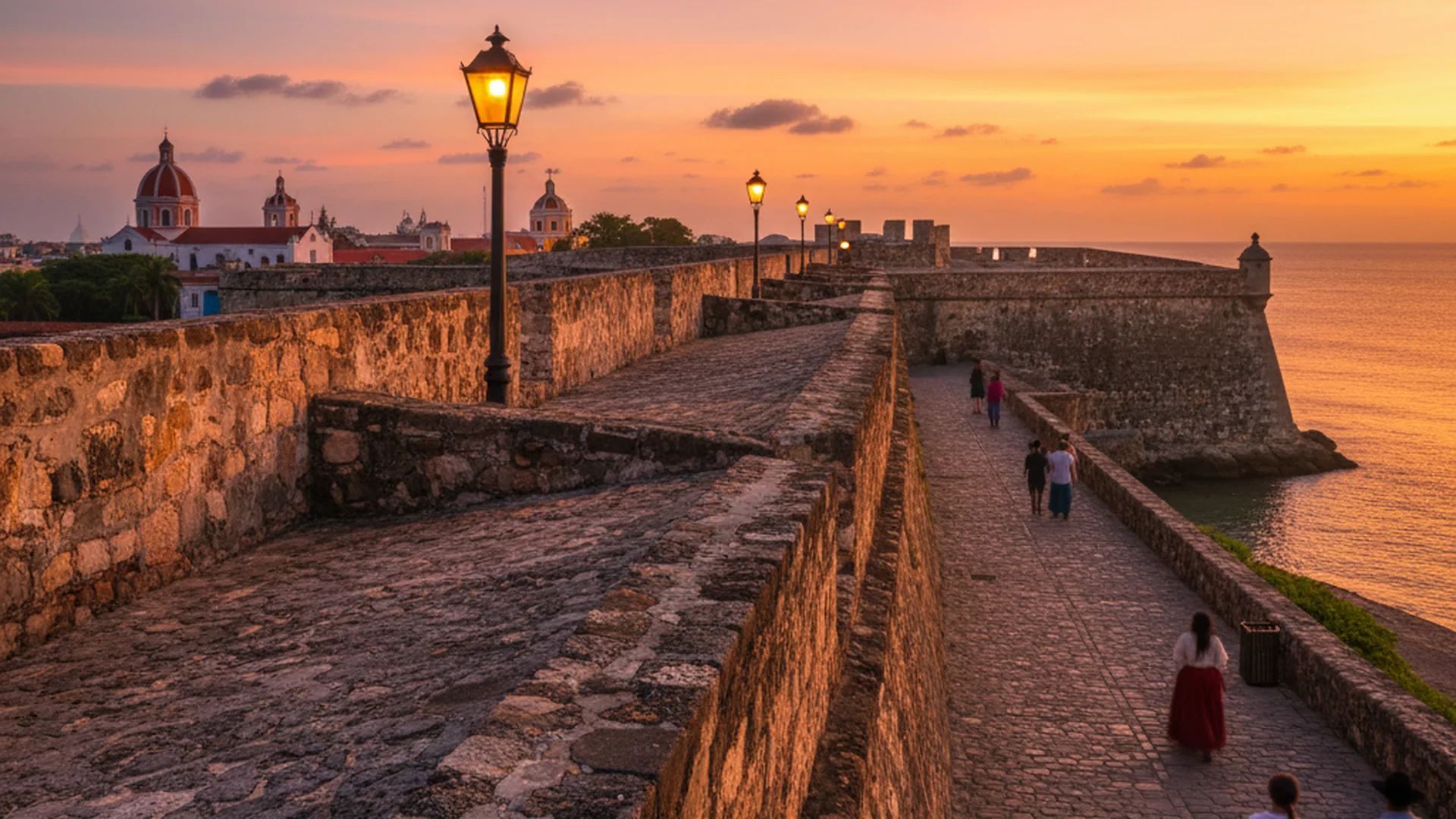Vibrant colonial architecture on a historic street in Cartagena, Colombia