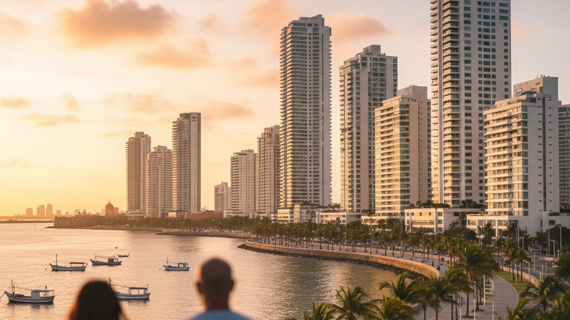 The beachfront high-rises of Bocagrande and Castillogrande, the district where the city's new anti-flooding works broke ground this week