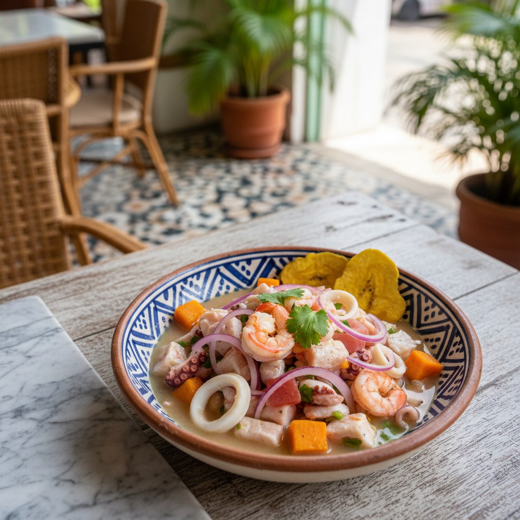 Mixed ceviche, Cartagena style